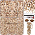 25000Pcs Champagne Rhinestones for Bedazzling with B7000 Jewelry Glue, Non Hotfix Flatback Gems, Crystal Resin Rhinestones for Crafting Crafts Clothing Tumblers Mugs Shoes Fabric Decor Nail Art