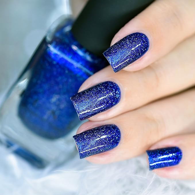 ILNP Downpour - Bold Indigo Blue Holographic Nail Polish
