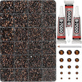 33000Pcs Brown Rhinestones for Bedazzling, Bedazzler Kit with Flatback Craft Rhinestones Brown Bulk and B7000 Glue, 2,3,4,5,6mm Resin Flat Back Crystals for Craftings, Crafts, Clothes, Shoes, Nails