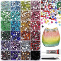 RODAKY Resin Rhinestones for Crafting Bedazzling,24 Color Rhinestones for Nails Art,4MM Nail Rhinestone and Gems,Nail Diamond Flatback Gems Crystals Charms for Nail Design DIY Makeup Decor