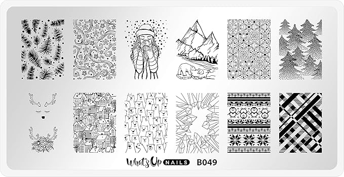 Whats Up Nails - B049 Hot Chocolate Season Stamping Plate for Christmas Winter Nail Art Design