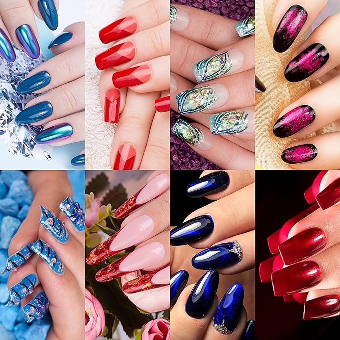 Subay 200Pcs Professional Long Nail Forms for Acrylic Nails, Polygel Nails, Thick Nail Extension Forms for Nail Art Tips, Premium Acrylic Nail Paper Forms, Nail Former Stickers for Professional Use