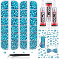 12100Pcs Resin Rhinestones for Crafting with 3Pcs 10ml B7000 Jewelry Glue, 2 Boxes Flatback Crystals Diomand (Indicolite) for Bedazzling Crafts DIY Nail Art Makeup，Non Hotfix Gems for Clothing Shoes