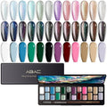 ABAC 24-Color Magnetic Cat Eye Gel Polish Set,Winter Collection Solid No-Spill Cream Gel with Pro Brush,HEMA-Free Cruelty-Free Nail Art Kit