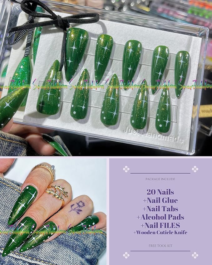 HAND-PAINTED White Press Ons Neon Small Press on Nails Long French Press on Nails Coffin Medium Short Nail art Fake Nail Art Kit with 7g Glue on Nails Handmade Almond Square Nails (Custom, J5)