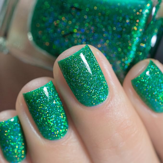ILNP Hide and Seek - Shamrock Green Holographic Sheer Jelly Nail Polish