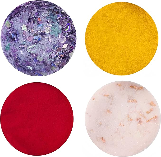 Nail Factory - Acrylic Powder Set Seven Collection, 14 Colors Mixed Shapes Set Glitter Nail Sequins Powder Holographic, Professional Nail Art Cosmetic, 3.5 Gr. Each One.