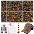 20000Pcs Gold Black Flatback Resin Rhinestones for Bedazzling, Mix Sizes 2-6mm Crystal Rhinestones Gems, Black Gold Gems Bedazzling for Crafting for DIY Face Makeup Crafts Tumblers