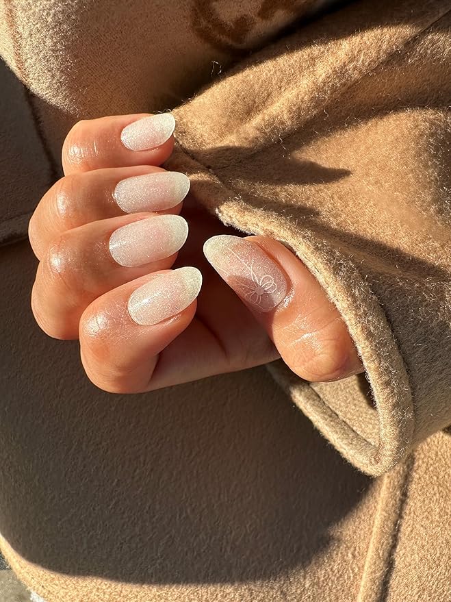 Semi Cured Gel Nail Strips (Silver Belle)