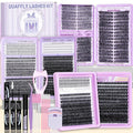 Lash Clusters Kit 1790Pcs With Spike and Bottom Lash DIY Individual Lashes Extension Kit Lash Bond&Seal Remover Tweezer Brush Mascara Shield Lash Curler For False Eyelash Cluster Kit At Home