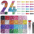 Resin Rhinestones for Bedazzling with Tweezers, 12000Pcs Multicolor 3/4/5mm Rhinestones for Crafting with B7000 Jewelry Glue for DIY Crafts Clothing Tumblers Shoes Fabric Nail Art