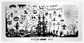 Whats Up Nails - A012 Happy Halloween Stamping Plate for Nail Art Design
