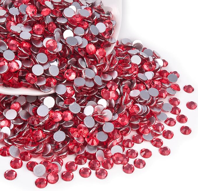 Blinginbox Glass Flatback Rhinestones Crystal Round Gems,Wax Apple,SS20/1440pcs,4.6-4.8mm