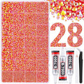 30000Pcs Resin Rhinestones for Bedazzling with Tweezers, Red AB Rhinestones for Crafting with 3Pcs 10ml B7000 Jewelry Glue for DIY Crafts Clothing Tumblers Shoes Fabric Nail Art