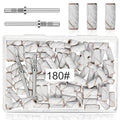 180 Grit Mini Sanding Bands for Nails, 100 Pcs Small Sanding Bands with 2 Pcs Mandrel Bits, 3.1 MM Nail Sanding Bands for Acrylic Nails, Gel Removing, Shaping, Manicures and Pedicure