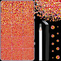 16000Pcs Resin Jelly Rhinestones with Tweezers for Crafting, Red AB 2-6mm Mixed Sizes Flatback Gems, Bedazzling Crystal for DIY Crafts Clothing Tumblers Mugs Shoes Fabric Nail Art