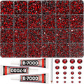 31000Pcs Burgundy Resin Rhinestones for Bedazzling, 2-6mm Mixed Sizes Red Garnet Crystals, Flatback Maroon Rhinestones, Dark Red Gems Jewels Diamonds Gemstones Stones for Crafting Clothes Crafts