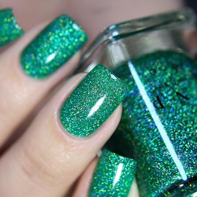 ILNP Hide and Seek - Shamrock Green Holographic Sheer Jelly Nail Polish
