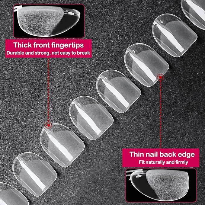 300pc Extra Short Oval Nail Tips, Soft Gel Nail Tip XS Fake Nails Oval Artificial Fingernail, 15 Sizes Full Cover Clear Press on Nail Short Acrylic Nails Tips for Nail Extension, Press Nails Making