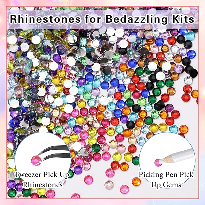 RODAKY Resin Rhinestones for Crafting Bedazzling,24 Color Rhinestones for Nails Art,4MM Nail Rhinestone and Gems,Nail Diamond Flatback Gems Crystals Charms for Nail Design DIY Makeup Decor