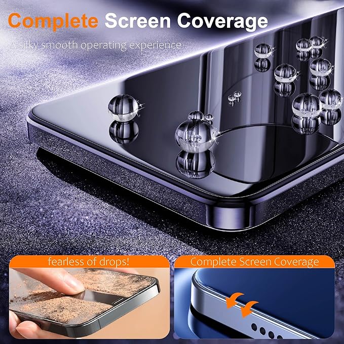 4 Pack for iPhone 17 Screen Protector, Military-Grade Shatterproof, 9H Hardness, Full Coverage Tempered Glass for iPhone 17-6.3 inch with Install Frame