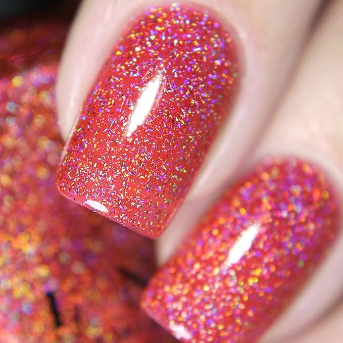 ILNP Sunkissed - Bright Watermelon Holographic Sheer Jelly Nail Polish