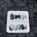 Short Press on Nails Handmade Nails 10Pcs Cute Style Manual Nail Art Black Cat Fake Nails for Women Party Holiday Photo 2.5CM Size L