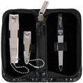 3 Swords Germany - brand quality 3 piece manicure pedicure grooming kit set for professional finger & toe nail care tool clipper fashion leather case in gift box, Made by 3 Swords (00811)