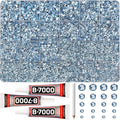 31000Pcs Light Blue Resin Rhinestones for Bedazzling, 2-6mm Mixed Sizes Flatback Bedazzle Kit, Bedazzled Flat Back Gems Jewels Diamonds Gemstones Crystal with Glue for Crafting Clothes Crafts