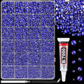 25000Pcs Resin Rhinestones for Crafting, Royal Blue 2-6mm Mixed Sizes Non Hotfix Flatback Gems with 1Pcs Glue, Bedazzling Crystal for DIY Craft Clothing Mugs Tumblers Shoes Fabric Decor Nail Art