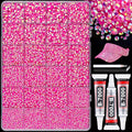 25000Pcs Resin Rhinestones with B7000 Jewelry Glue for Crafting, Hot Pink AB 2-6mm Non Hotfix Flatback Gems, Bedazzling Crystal for DIY Crafts Clothing Tumblers Mugs Shoes Fabric Decor Nail Art