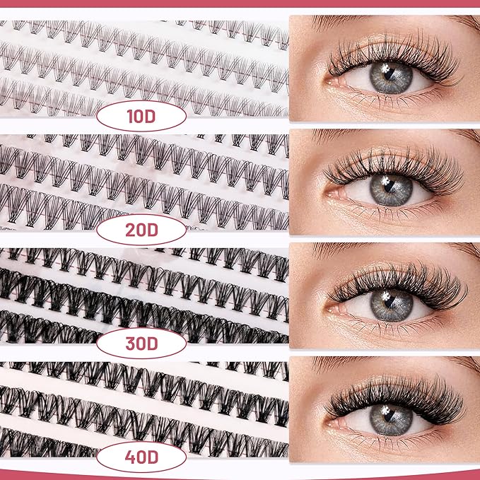 Valentine's Day Eyelash Gift Set 1896Pcs DIY Lash Extension Kit With 8 trays of mixed-style lashes Bond&Seal Remover Tweezer Lash Curler Individual Lash Set for Easy At-Home Use(8-18mm D-Curl)
