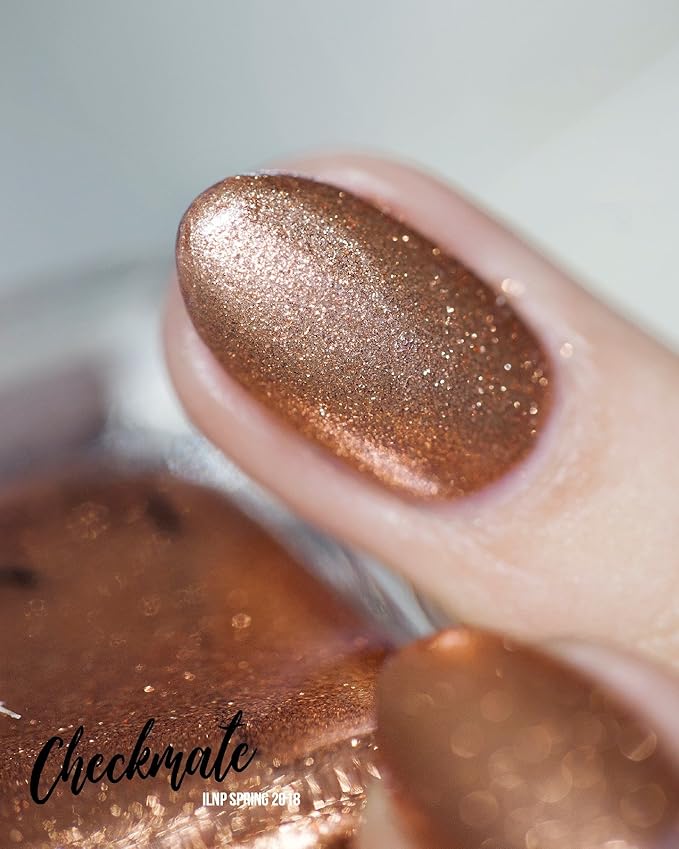ILNP Checkmate - Orange Copper Ultra Metallic Bright Nail Polish