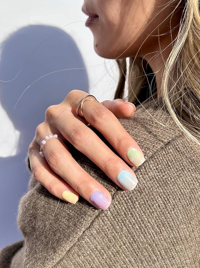 Semi Cured Gel Nail Strips (Flower Child)