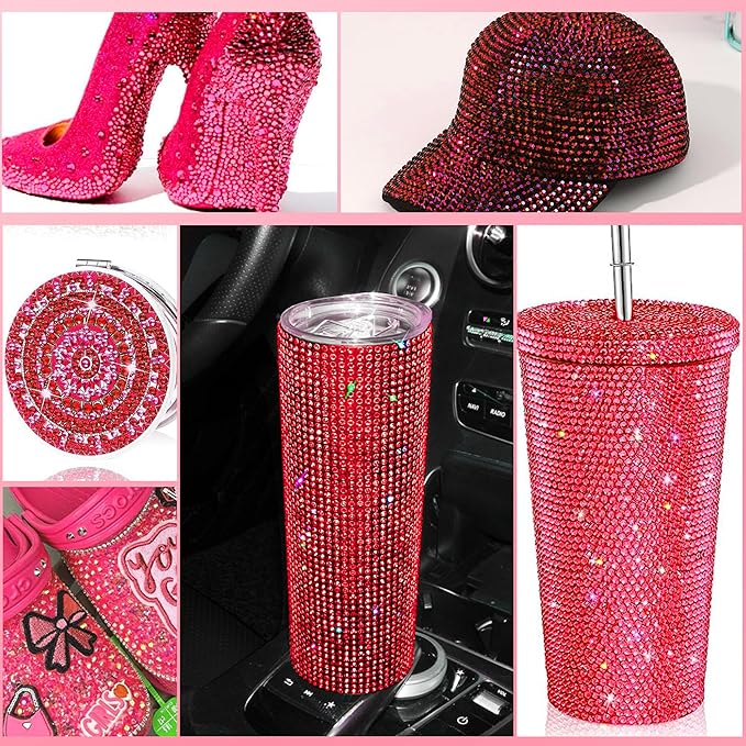 22000 Pcs Red Flatback Pearls and Rhinestones Bedazzling Kit, Resin Rhinestones Gems for Crafting, Mixed Size Half Pearls Gems for Nails Face Eyes Makeup Bottles Shoes DIY Crafts