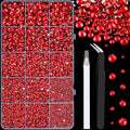 16000Pcs Resin Rhinestones with Tweezers for Crafting, Red 2-6mm Mixed Sizes Flatback Gems, Bedazzling Crystal for DIY Crafts Clothing Tumblers Mugs Shoes Fabric Nail Art