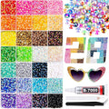 13000Pcs Resin Rhinestones with B7000 Jewelry Glue for Crafting, Multicolors 4mm Non Hotfix Flatback Gems, Bedazzling Crystal for DIY Crafts Clothing Tumblers Mugs Shoes Fabric Decor Nail Art