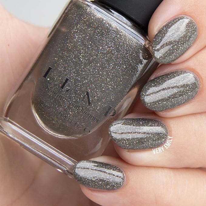 ILNP Alexander – Khaki Olive Green Holographic Nail Polish, Neutral Earth Tone, Chip Resistant Manicure, Non-Toxic Nail Lacquer, Vegan, Cruelty Free, 12ml