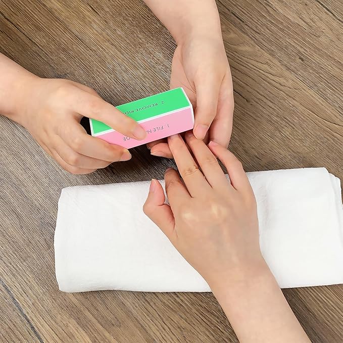 6-Pack Large Square Sponge Nail Buffer Block, 4-Way Nail File and Buffer for Smooth and Shiny Nails, Manicure and Pedicure Essentials