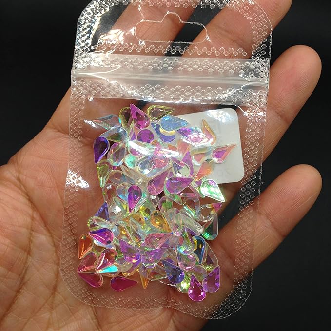 100PC Flatback Water Drop Rhinestones Nail Art Rhinestones AB Crystals Glass Stones 3D Nail Jewelry Accessories