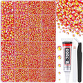 30000Pcs Red AB Rhinestones for Bedazzling with B7000 Jewelry Glue, Bedazzler Kit Flatback Gems, Resin Rhinestones for Crafting Crafts Clothing Shoes Fabric Nail Art Assorted Size 2/3/4/5/6mm