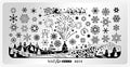 Whats Up Nails - A014 Holiday Snowfall Stamping Plate for Christmas Winter Nail Art Design