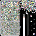 16000Pcs Resin Rhinestones with Tweezers for Crafting, AB 2-6mm Mixed Sizes Non Hotfix Flatback Gems, Bedazzling Crystal for DIY Crafts Clothing Tumblers Mugs Shoes Fabric Decor Nail Art
