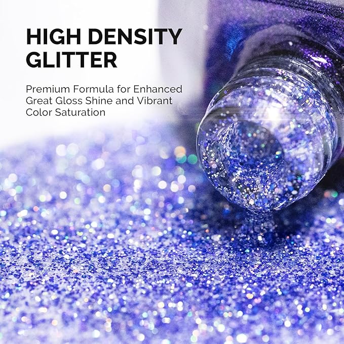MelodySusie Galaliver Blue Glitter Gel Nail Polish, 15ML Reflective Blue Diamond Shimmer Gel Polish Soak Off UV LED Cured Long Lasting Gift for Women DIY Nail Design Nail Art Manicure X11