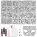 20000Pcs Silver Flatback Jelly Resin Rhinestones for Bedazzling, Mix Sizes Crystal Rhinestones Gems, Silver Gems Bedazzling for Crafting for DIY Face Makeup Crafts Tumblers