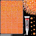 25000Pcs Resin Rhinestones for Crafting, Orange AB 2-6mm Mixed Sizes Non Hotfix Flatback Gems with 1Pcs Glue, Bedazzling Crystal for DIY Craft Clothing Mugs Tumblers Shoes Fabric Decor Nail Art