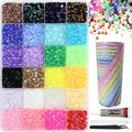 RODAKY Resin Jelly Rhinestones for Crafting Bedazzling,24 Color Rhinestones for Nails Art,3MM Nail Rhinestone and Gems,Nail Diamond Flatback Gems Crystals Charms for Nail Design DIY Makeup Decor