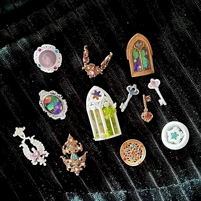 Nail Art Molds Kit - Cathedral Window & Patterned Key Designs DIY Gemstone Resin Embossed Nails Personalized Handmade Manicure Tools