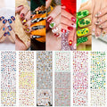 Whaline 18 Sheets All Season Nail Art Stickers Easter St Patricks All Holiday Valentine Day Fall Halloween Winter Christmas 4th of July Self-Adhesive Nail Decals for DIY Manicure Party Decor