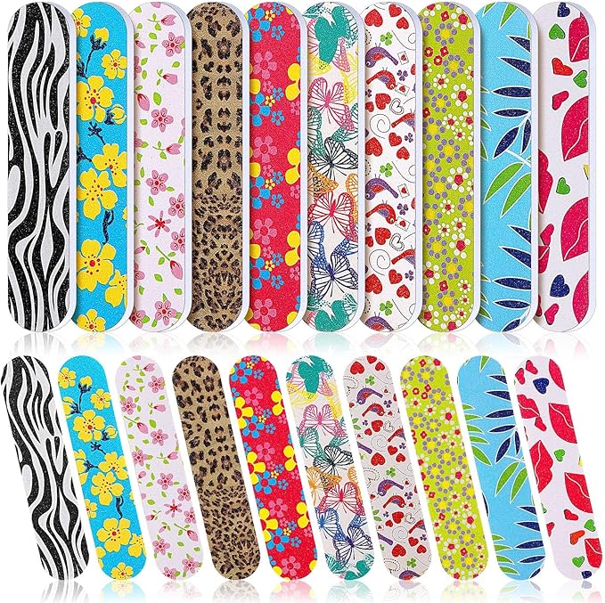 Sumind 100 Pack Nail Files Double Sided Emery Boards Manicure Tools Professional Nail File and Buffers for Women(3.54 x 0.79 x 0.16 Inch)